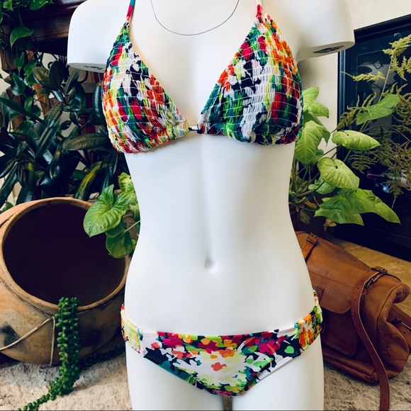 2-Piece String Bikini🔥Multi-color Flowered🔥Large - Picture 3 of 6